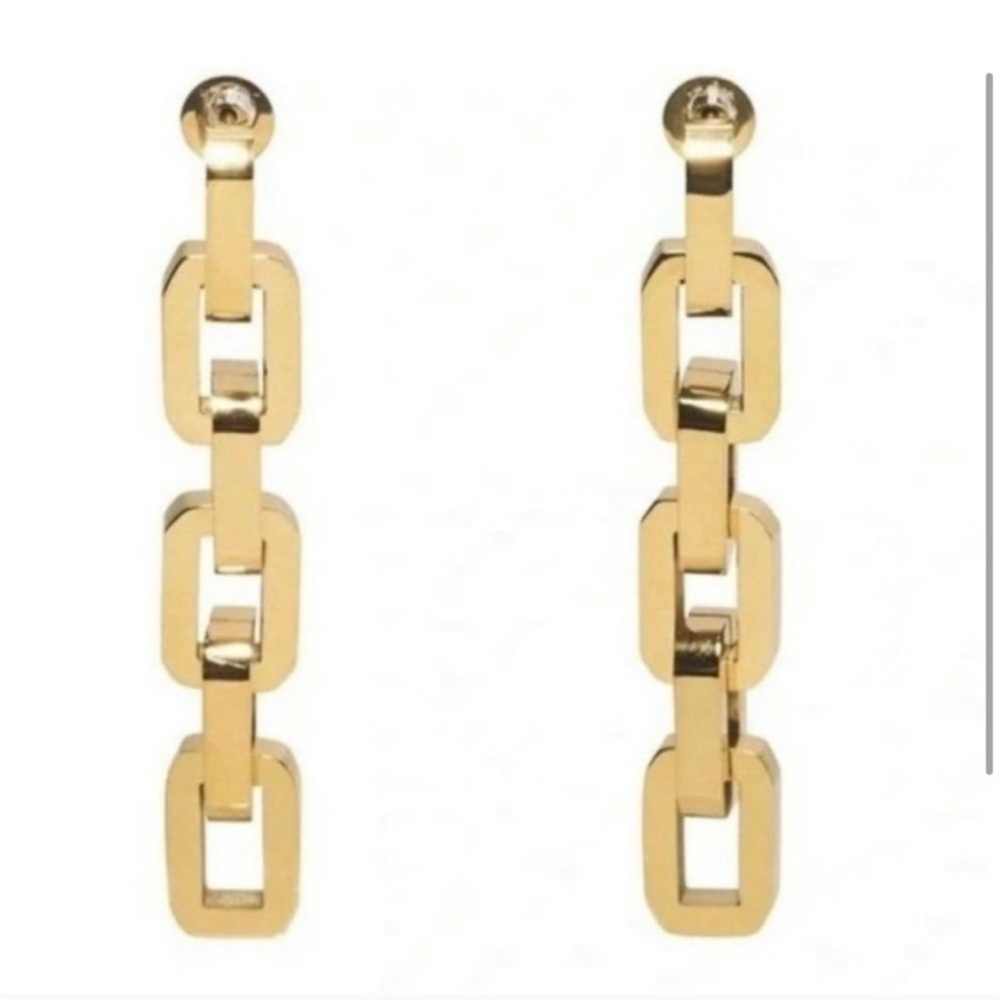 NEW Eddie Borgo Supra Chain Link Earrings 12K Gold Finish